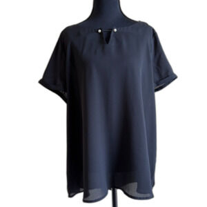 Apt 9 Short Sleeve Shirt Womens XL Semi Sheer Summer Office Wear